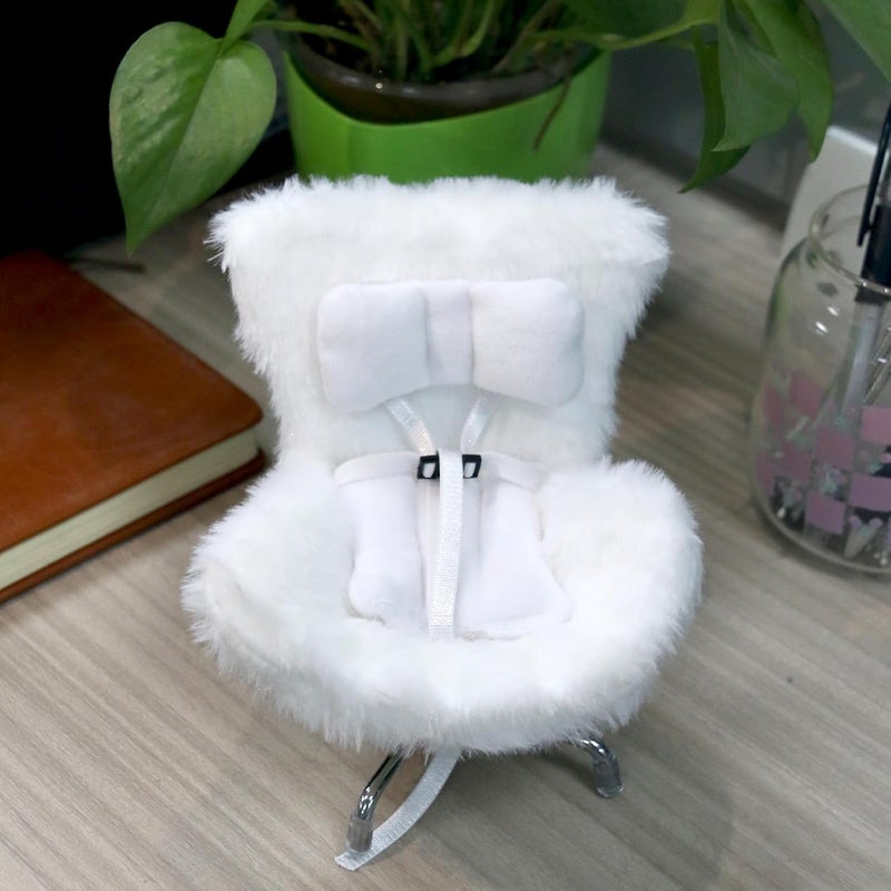 Walant Doll Car Seat Compatible with Labubu, Chair for 10-17cm Dolls - Adjustable Safety Strap, Air Vent Clip & Desktop Stand, Soft Cushion, Cute Car Ornament Gift for Collectors & Fans (White) - Image 2